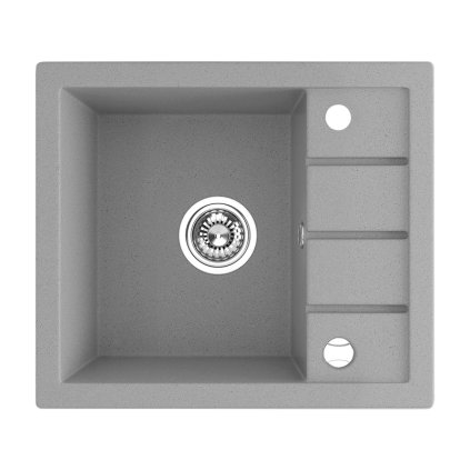 Laveo Trzynastka, 1-komorový granitový dřez 570x495x185 mm, šedá, LAV-SBP_513T