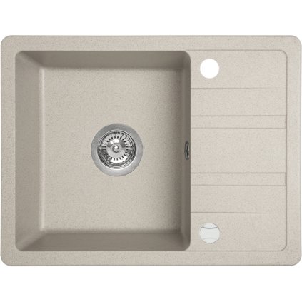 441008 laveo stella 1 komorovy granitovy drez 580x440x163 mm s kratkym odkvapavacom bezova lav sby 413t