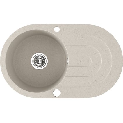 Laveo Dafne, 1-komorový granitový dřez 780x470x204 mm, béžová, LAV-SBD_481T