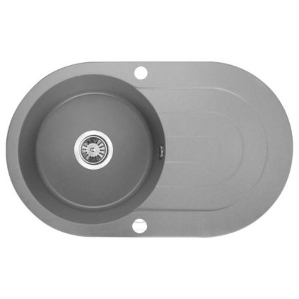 Laveo Dafne, 1-komorový granitový dřez 780x470x204 mm, šedá, LAV-SBD_581T
