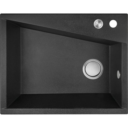 Laveo Grenada, 1-komorový granitový dřez 600x480x227 mm, černá, LAV-SBG_710T
