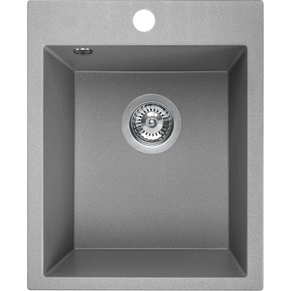 Laveo Chichi, 1-komorový granitový dřez 390x480x205 mm, šedá, LAV-SBH_510T