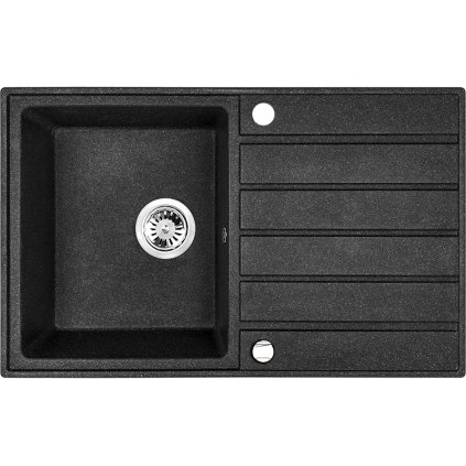 Laveo Margarita, 1-komorový granitový dřez 790x490x230 mm, černá, LAV-SBM_711T