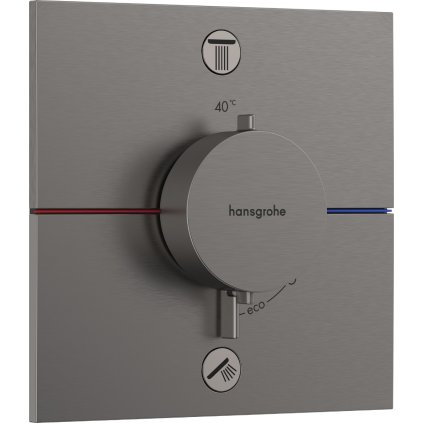 Hansgrohe ShowerSelect Comfort E, termostat pod omítku pro 2 spotřebiče, kartáčovaný černý chrom, HAN-15572340
