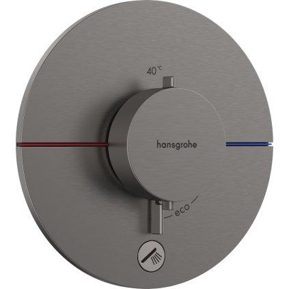 Hansgrohe ShowerSelect Comfort S, termostat pod omítku pro 1 spotřebič a další výtok, kartáčovaný černý chrom, HAN-15562340