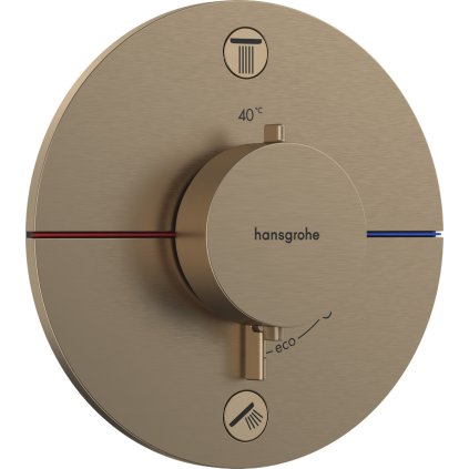 Hansgrohe ShowerSelect Comfort S, termostat pod omítku pro 2 spotřebiče s EN1717, kartáčovaný bronz, HAN-15556140