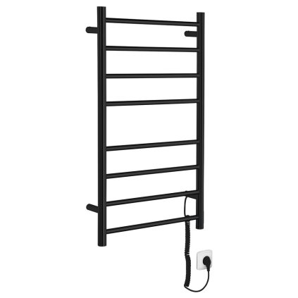 , REDONDO elektrický sušák ručníků, kulatý, 500x900 mm, 75 W, černý mat, ER220BV