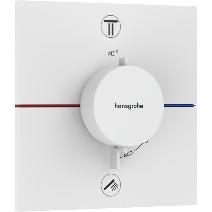 Hansgrohe ShowerSelect Comfort E, termostat pod omítku pro 2 spotřebiče s EN1717, bílá matná, HAN-15578700