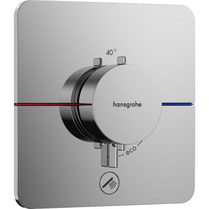 Hansgrohe ShowerSelect Comfort Q, termostat pod omítku pro 1 spotřebič a další výtok, chromová, HAN-15589000