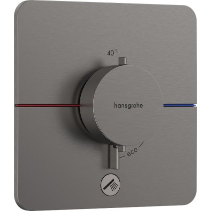 Hansgrohe ShowerSelect Comfort Q, termostat pod omítku pro 1 spotřebič a další výtok, kartáčovaný černý chrom, HAN-15589340