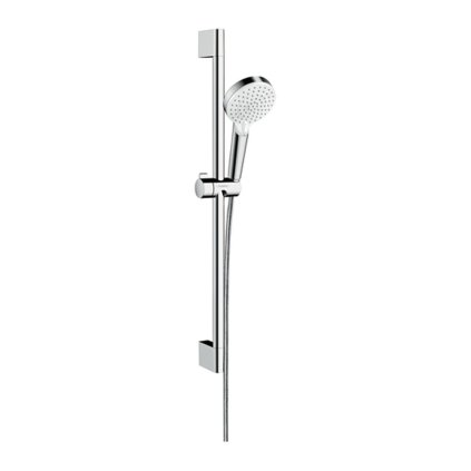 Hansgrohe Crometta, sprchová sada Vario EcoSmart 9 l/min se sprchovou tyčí 65 cm, bílá/chromová, HAN-26534400