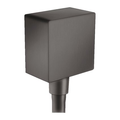 Hansgrohe FixFit, nástěnné kolínko Square se zpětným ventilem, kartáčovaný černý chrom, HAN-26455340