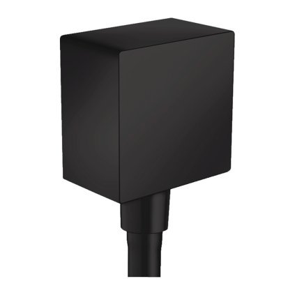 Hansgrohe FixFit, nástěnné kolínko Square se zpětným ventilem, matná černá, HAN-26455670