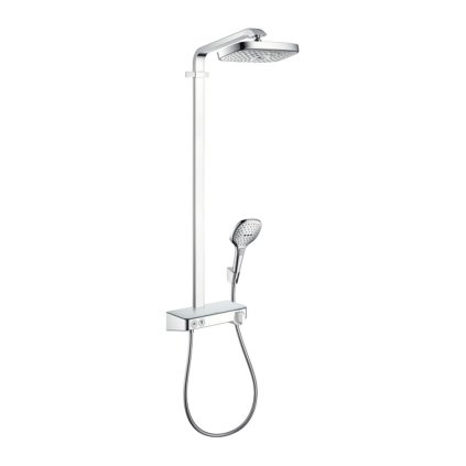 Hansgrohe Raindance Select E, Showerpipe 300 2jet s termostatem ShoweTablet Select 300, bílá/chromová, HAN-27126400
