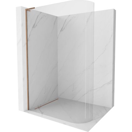 Mexen Kioto L, sprchová zástěna Walk-In 90 x 200 cm, 8mm čiré sklo, růžové zlato profil, 800-090-103-60-06