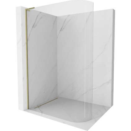 Mexen Kioto L, sprchová zástěna Walk-In 90 x 200 cm, 8mm čiré sklo, zlatý lesklý profil, 800-090-103-50-06