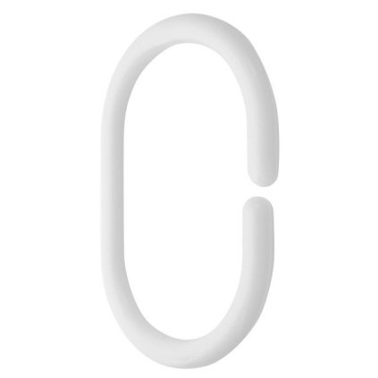 Aqualine, Kroužky na závěs 12 ks, plast, bílá, 23036