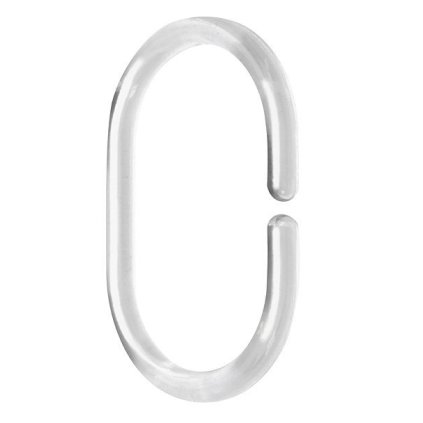 Aqualine, Kroužky na závěs 12 ks, plast, průhledná, 23037