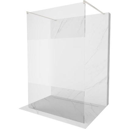 Mexen Kioto, sprchová zástěna Walk-In 120 x 200 cm, 8mm čiré sklo-námraza, broušená ocel profil, 800-120-002-97-35