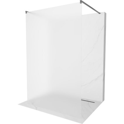 Mexen Kioto, sprchová zástěna Walk-In 140 x 200 cm, 8mm sklo námraza, grafitový profil, 800-140-002-95-30