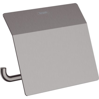 Hansgrohe AddStoris, držák na toaletní papír s krytkou, kartáčovaný černý chrom, HAN-41753340