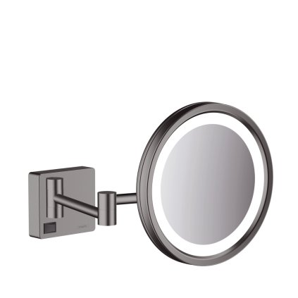 Hansgrohe AddStoris, kosmetické zrcadlo s LED osvětlením, kartáčovaný černý chrom, HAN-41790340