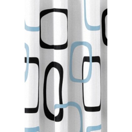 Aqualine, Sprchový závěs 180x200cm, polyester, bílá/černá/béžová, ZP004