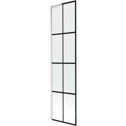 Mexen Next L, 1-křídlová vanová zástěna 50 x 150 cm, 6mm čiré sklo-černý vzor, bílý profil, 895-050-000-03-77-20
