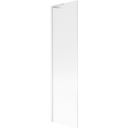 Mexen Next L, 1-křídlová vanová zástěna 50 x 150 cm, 6mm sklo s žebrovým vzorem, bílý profil, 895-050-000-03-09-20