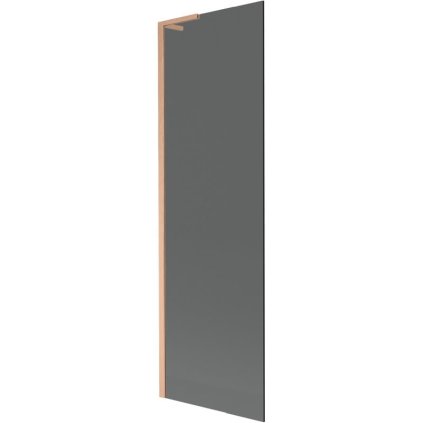 Mexen Next L, 1-křídlová vanová zástěna 60 x 150 cm, 6mm šedé sklo, měděný profil, 895-060-000-03-40-65