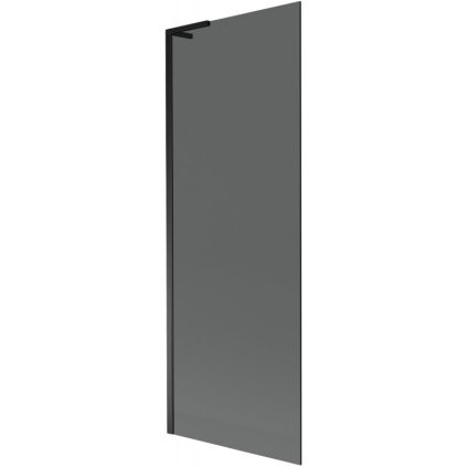 Mexen Next L, 1-křídlová vanová zástěna 70 x 150 cm, 6mm šedé sklo, černý profil, 895-070-000-03-40-70
