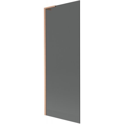 Mexen Next L, 1-křídlová vanová zástěna 70 x 150 cm, 6mm šedé sklo, měděný profil, 895-070-000-03-40-65