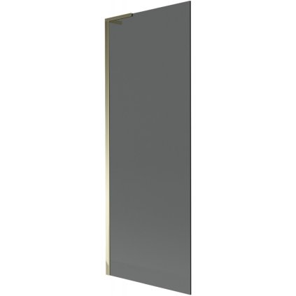 Mexen Next L, 1-křídlová vanová zástěna 70 x 150 cm, 6mm šedé sklo, zlatý lesklý profil, 895-070-000-03-40-50