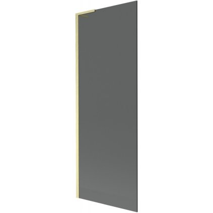 Mexen Next L, 1-křídlová vanová zástěna 70 x 150 cm, 6mm šedé sklo, zlatý matný profil, 895-070-000-03-40-55