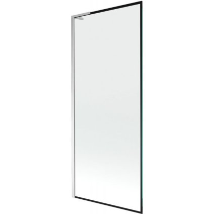 Mexen Next L, 1-křídlová vanová zástěna 80 x 150 cm, 6mm čiré sklo-černý vzor, chromový profil, 895-080-000-03-70-01