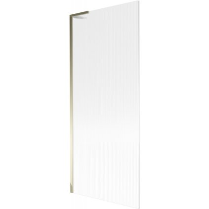 Mexen Next L, 1-křídlová vanová zástěna 80 x 150 cm, 6mm sklo s žebrovým vzorem, zlatý lesklý profil, 895-080-000-03-09-50