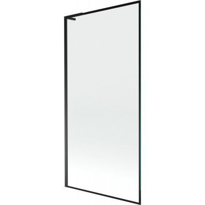 Mexen Next L, 1-křídlová vanová zástěna 90 x 150 cm, 6mm čiré sklo-černý vzor, ​​černý profil, 895-090-000-03-70-70