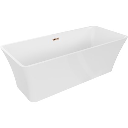 Mexen Tonia, volně stojící vana 170 x 75 cm, bílá, růžové zlato přepad, 52171707500-60