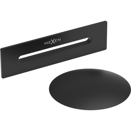Mexen, odtoková zátka typu ClickClack a krytka na přepad, černá matná, 5100-70