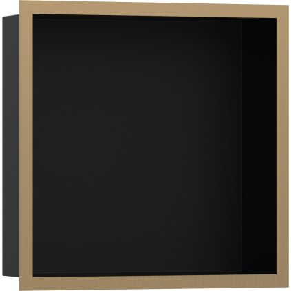 Hansgrohe XtraStoris Individual, výklenek do zdi matný černý, s designovým rámem 300x300x100mm, kartáčovaný bronz, HAN-56098140