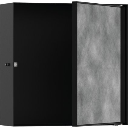 Hansgrohe XtraStoris Rock, výklenek do zdi s dvířky pro obklady 300x300x100mm, černá matná, HAN-56085670