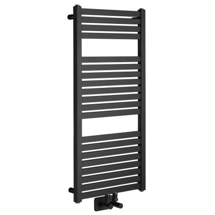 Aqualine, TONDI topné těleso 450x970 mm, středové připojení, černá matná, DT456T