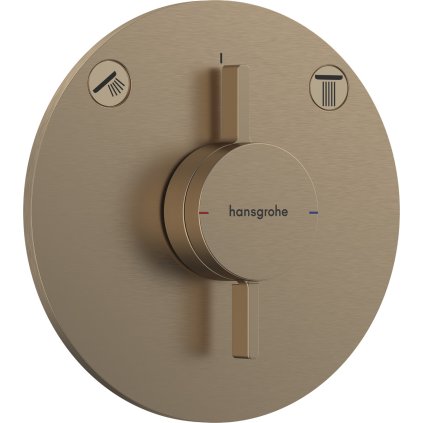 Hansgrohe DuoTurn S, baterie pod omítku pro 2 spotřebiče, kartáčovaný bronz, HAN-75418140