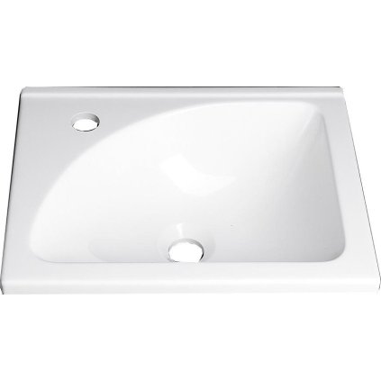 Aqualine, Umyvadlo 40x32cm, litý mramor, bílá, LM408
