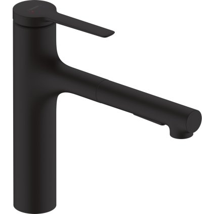 Hansgrohe Zesis M33, páková kuchyňská baterie 160, vytahovací sprška, 2jet, sBox, černá matná, HAN-74823670