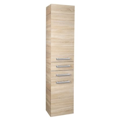 Aqualine, VEGA Skříňka vysoká s košem 40x184x31cm, dub platin, VG980