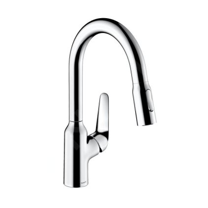 Hansgrohe Focus M42, dřezová baterie M429-H180 s výsuvnou sprškou, chromová, HAN-71801000