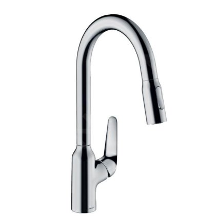 Hansgrohe Focus M42, dřezová baterie M429-H220 s výsuvnou sprškou, chromová, HAN-71800000