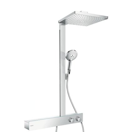 Hansgrohe Raindance E, sprchová souprava Showerpipe 300 s termostatem 600, EcoSmart 9 l/min, chromová, HAN-27364000