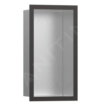 Hansgrohe XtraStoris Individual, výklenek do zdi s designovým rámem, 300x150x100 mm, kartáčovaná nerezová/kartáčovaný černý chrom, HAN-56094340